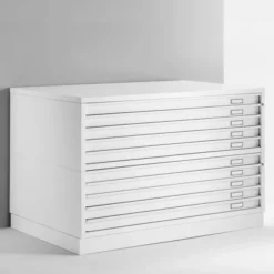 cassettiera 10 cassetti A1 - 116x75,5x94x5H cm - BIANCO