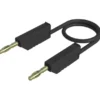 Cavetto di collegamento 100 cm connettori a banana 4mm - nero