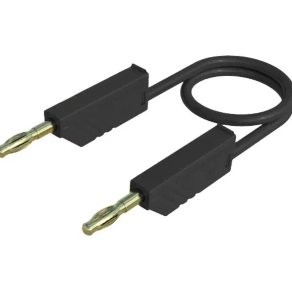 Cavetto di collegamento 100 cm connettori a banana 4mm - nero