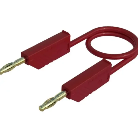 Cavetto di collegamento 100 cm connettori a banana 4mm - rosso
