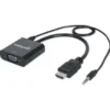 Cavo convertitore da HDMI (M) a VGA (F) con audio e microUsb (F) - 30cm