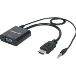Cavo convertitore da HDMI (M) a VGA (F) con audio e microUsb (F) - 30cm