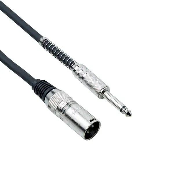 Cavo microfonico 2 m XLR-JACK 6,3 mm Mono NERO