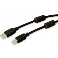 Cavo USB 2.0 A M / B M 5m con Ferrite Doppia Schermatura Nero