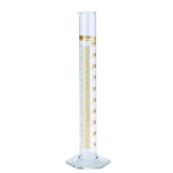 Cilindro graduato forma alta 50 ml in vetro Cl. B graduazione ambrata