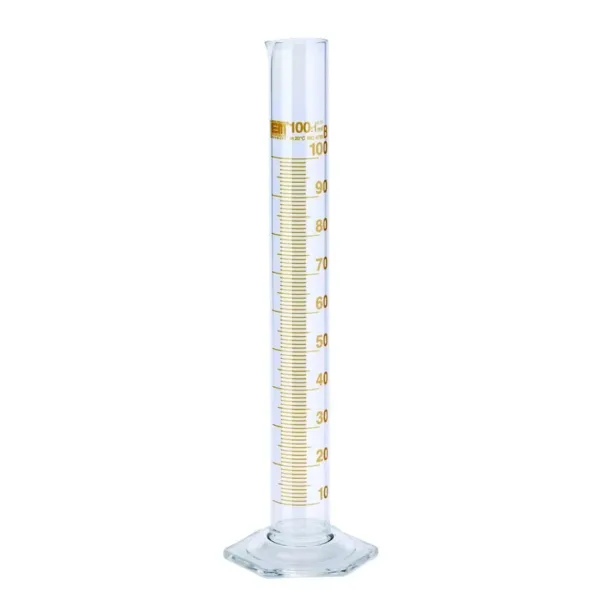 Cilindro graduato forma alta 50 ml in vetro Cl. B graduazione ambrata