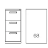 ClassificatoreVerticalea 3 cassetti50x68x108H cm GRIGIO
