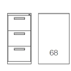 ClassificatoreVerticalea 3 cassetti50x68x108H cm GRIGIO