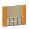 COMPOSIZIONE CON PORTA MONITOR 3120X426X2509 - ANTE ARANCIONI