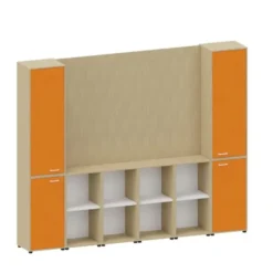 COMPOSIZIONE CON PORTA MONITOR 3120X426X2509 - ANTE ARANCIONI