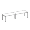 Composizione scrivanie 280X80X76H BIANCO/Telaio Grigio Argento