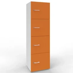 Contieni & proteggi - Contenitore con serratura 4 ante - Latte e Arancia - 52x42,6x198,8H