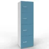 Contieni & proteggi - Contenitore con serratura 4 ante - Latte e turchino - 52x42,6x198,8