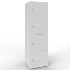 Contieni & proteggi - Contenitore con serratura 4 ante - Latte - 52x42,6x198,8H cm