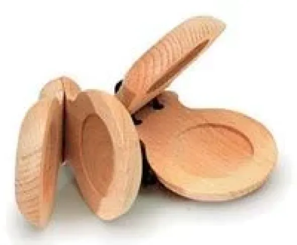 Coppia di nacchere in legno