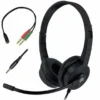 Cuffie con microfono AC-155 on-ear stereo con jack singolo + Adattatore 2 Jack da 3,5mm