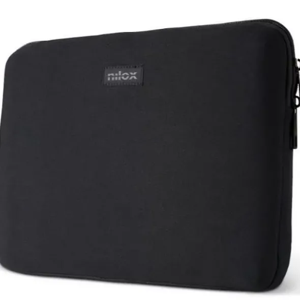 Custodia sleeve per Laptop fino a 15.6", cerniera, interni anti graffio rinforzati, nera