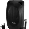 Diffusore amplificato 800W Trolley con radiomicrofono palmare e bodypack USB/BT/MP3/FM