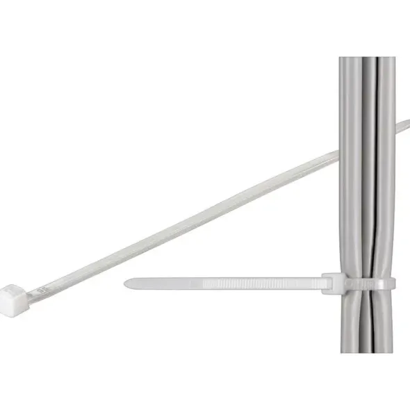 Fascette Fermacavi Autobloccanti 200x4,8mm in Nylon 100pz Bianco