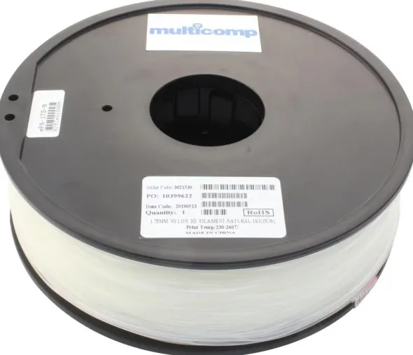 Filamento stampante 3D, dia 1,75mm, naturale, nylon, 1 kg