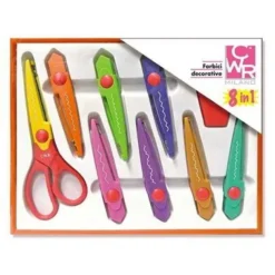 Forbici con 8 lame decorative in scatola