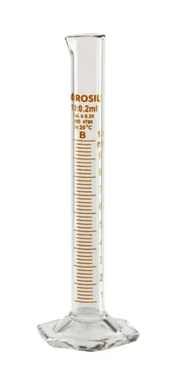 Graduated cylinder, tall, 10 mL, Borosil