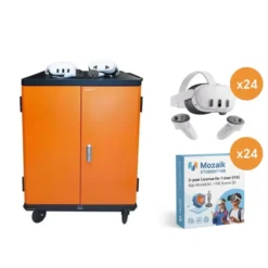 Kit CampusCart VR - 24 Visori Meta Quest 3S 128GB con Carrello, Mozaik 3Y