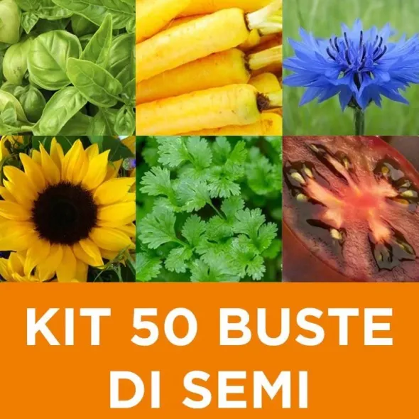 Kit di 50 buste di semi per giardinaggio