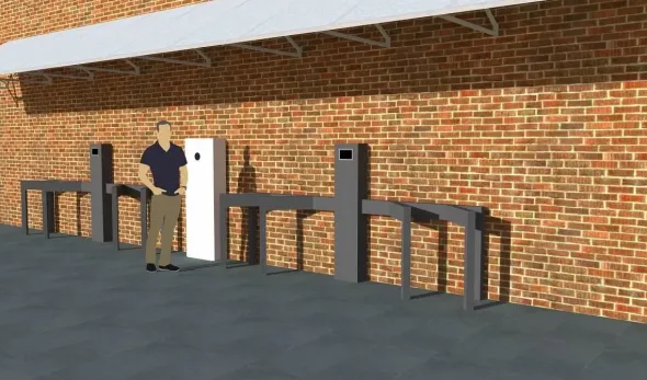 Kit fotovoltaico a muro per Ricarica autonoma Bici 2 x 4 stalli