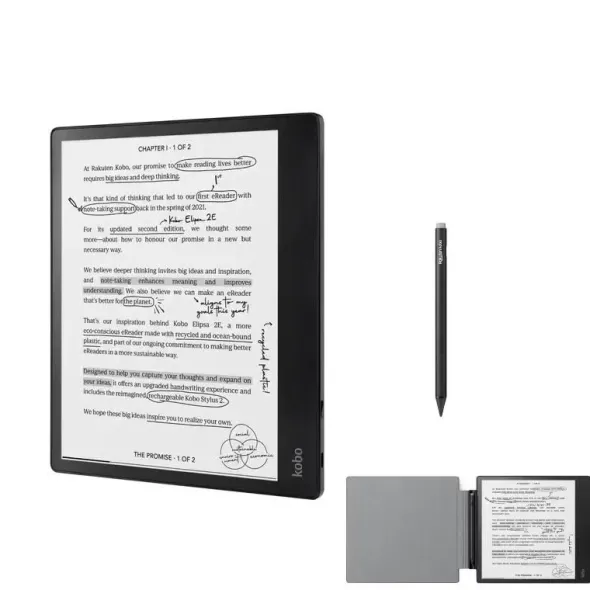 Kobo Elipsa 2E con SleepCover + Stylus - Ebook Reader 10,3" con penna e cover