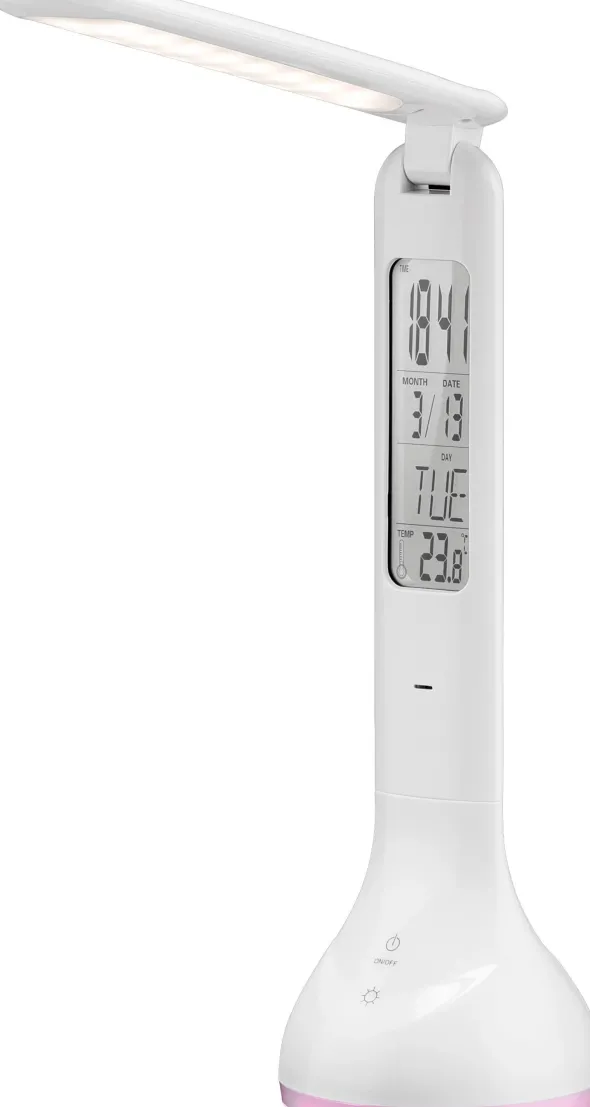 Lampada a LED da tavolo ricaricabile con calendario e orologio