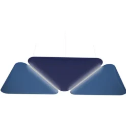 Lampade fonoassorbenti a trinagolo Blu e azzurro