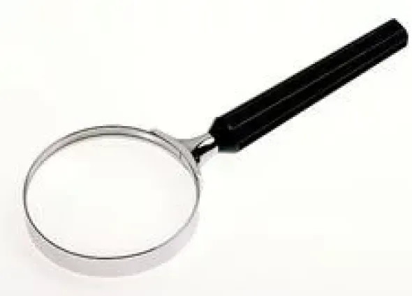 Lente circolare con manico ingrandimento 2,2x con Ø 75 mm