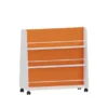 Libreria bifacciale con ruote 100x44x100H cm