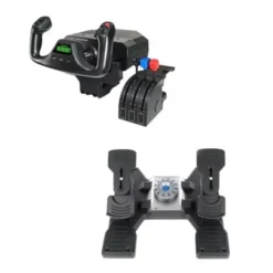 Logitech Flight Yoke System - Cloche e acceleratore - cablato + Pedali del timone di volo