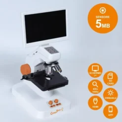 MicroCampus Auge 4 - Microscopio digitale per la didattica 40x-1600x 5MP, LCD 7", HDMI, SD