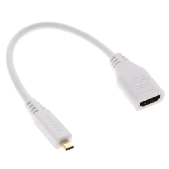 Micro HDMI Male to HDMI Female Cable White