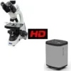 Microscopio biologico trinoculare con telecamera HDMI 5mp