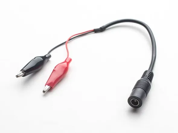2.1mm DC Barrel Jack to Alligator Clips