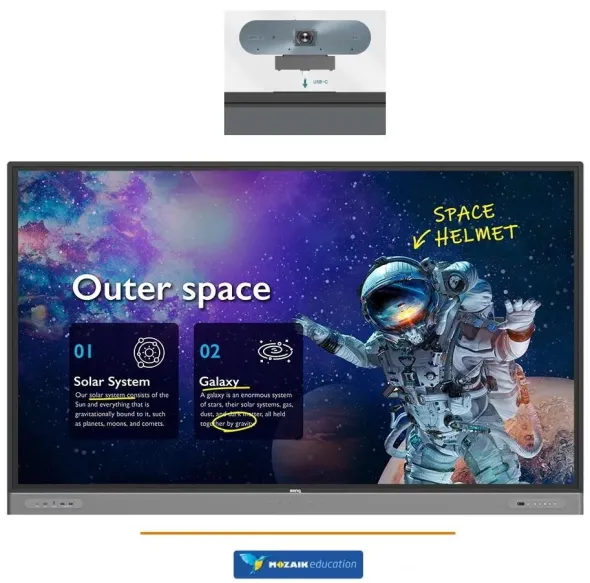 Monitor interattivo Benq RM7504 75" 4k con GMS e Android 13+Camera 4k+Wifi/BT e Mozaik