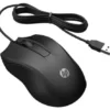 Mouse ottico HP 105 per destrorsi e per sinistrorsi, 3 pulsanti, cablato, USB-A, nero