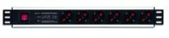 Multipresa 6 Posti Rack 19" con Protezione e Interruttore Spina Italiana 1,5U