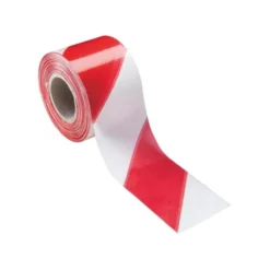 Nastro segnaletico in plastica bianco/rosso (7cmx200m)