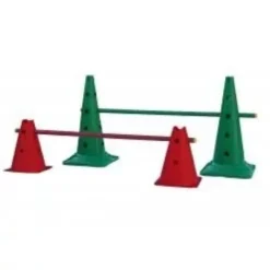 Ostacolo composto da 2 coni forati ed asta in PVC, altezza cm. 30