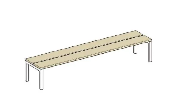 PANCA PER TAVOLO IN LARICE E ACCIAIO CM 140X40X46H