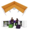 Panca Zioxi angolare Reading Nook 142x142x76h cm (4 posti) - ARANCIONE