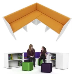 Panca Zioxi angolare Reading Nook 142x142x76h cm (4 posti) - ARANCIONE