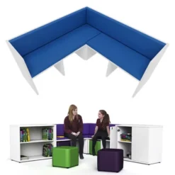 Panca Zioxi angolare Reading Nook 142x142x76H cm (4 posti) - BLU