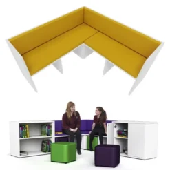 Panca Zioxi angolare Reading Nook 142x142x76h cm (4 posti) - GIALLO (ITA03)