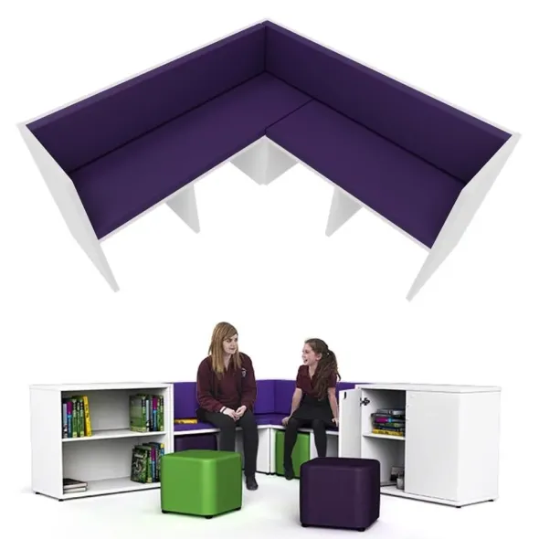 Panca Zioxi angolare Reading Nook 142x142x76h cm (4 posti) - VIOLA AMETHYST (ITA17)